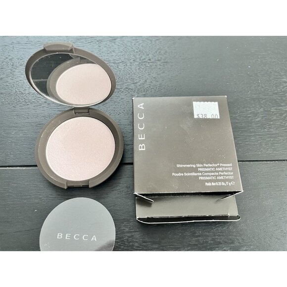 Becca shimmering skin perfector pressed powder prismatic amethyst 0.25 oz w Box - Picture 1 of 9